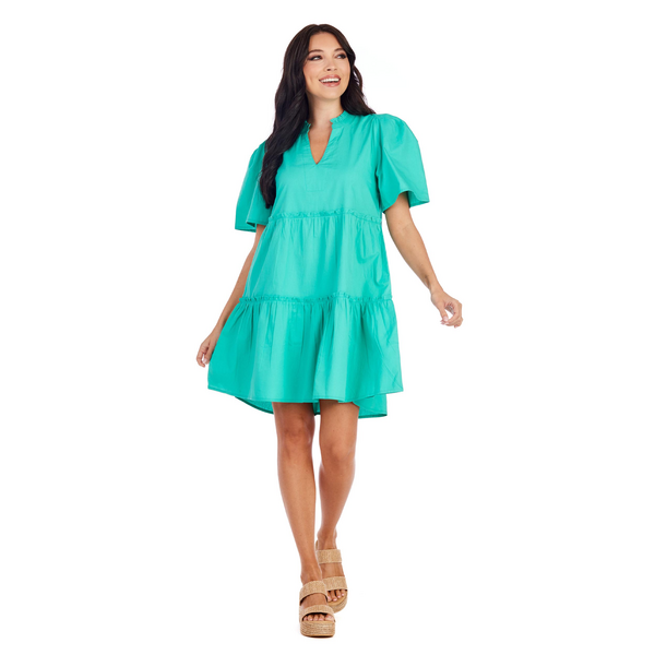 Mud Pie Green Watson Tiered Dress
