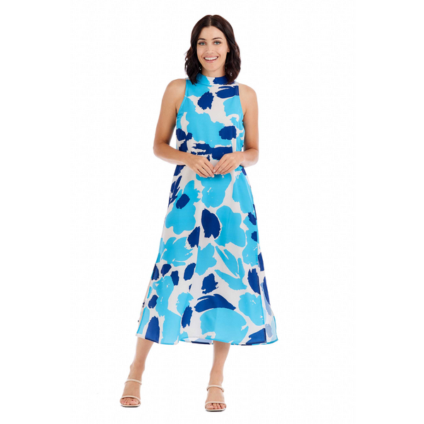 Mud Pie Blue Annie Mock-Neck Dress