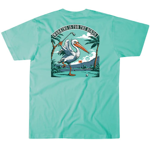 Salt Monkey Working For The Birds Tee - Sea Foam