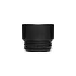 Black cylindrical container on a white background