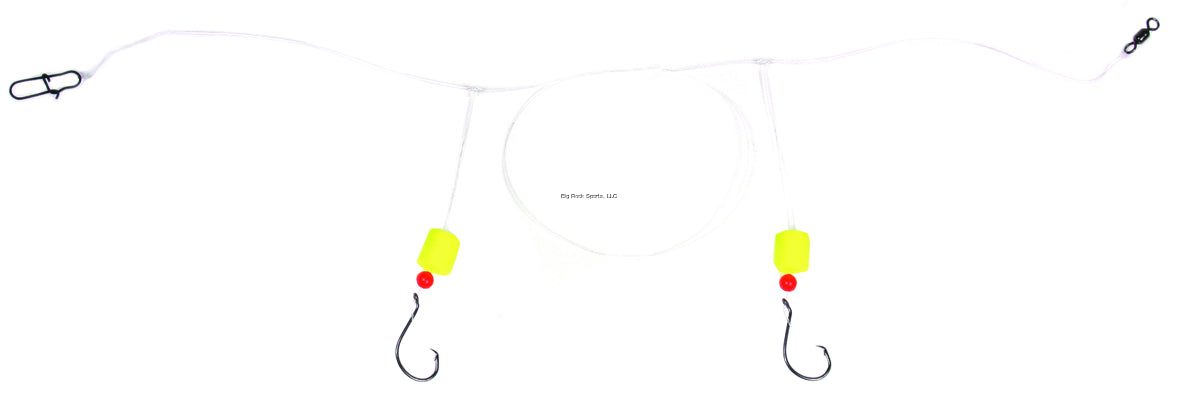 Sea Striker Pompano 2-Drop Circle Hook Rig  #2/0 E.C. Circle Hook  Yellow Floats
