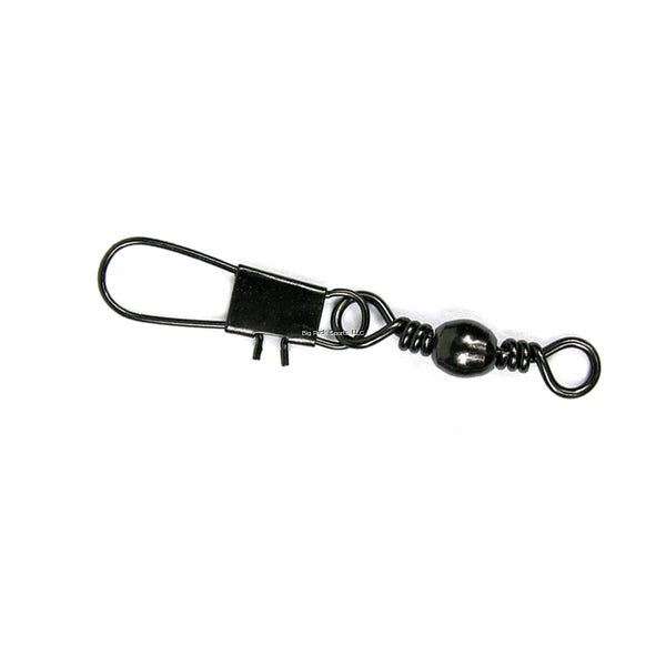 Sea Striker Twisted Barrel Swivels With Interlock Snap - Black