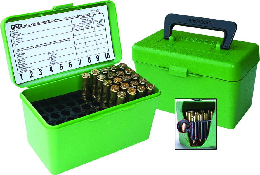 Caja de munición MTM DLX 50. Estuche para munición de rifle - Pequeño
