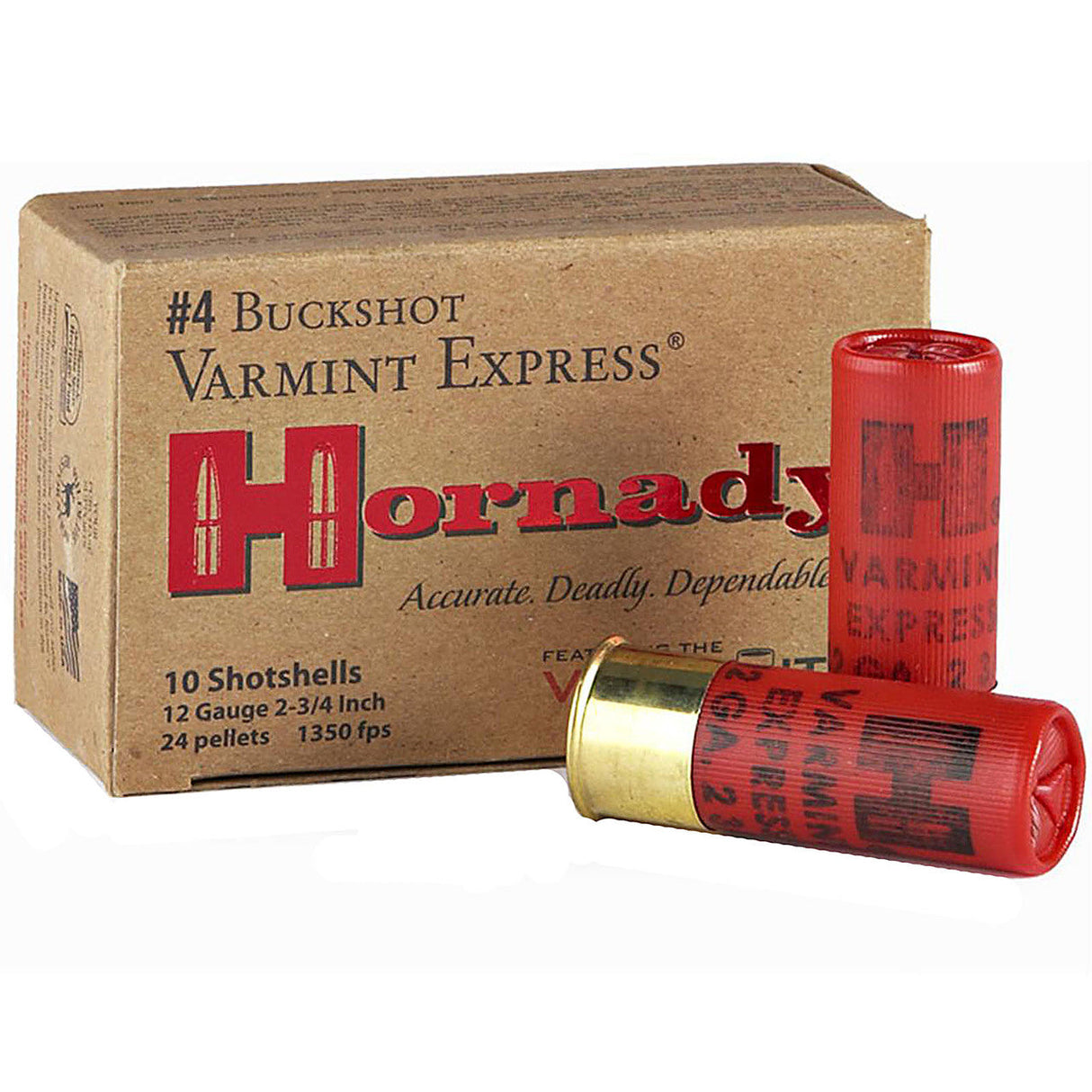 Hornady Varmint Express Buckshot 12 Gauge 2-3/4" #4 Buck  Box of 10