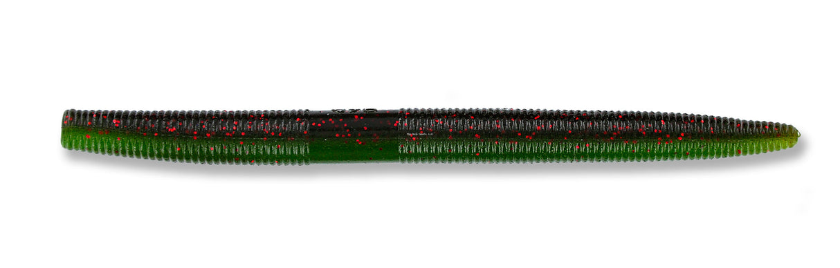 Gary Yamamoto   Senko Worm  4 or 5"  10pk  Green Pumpkin with Small Red Laminate
