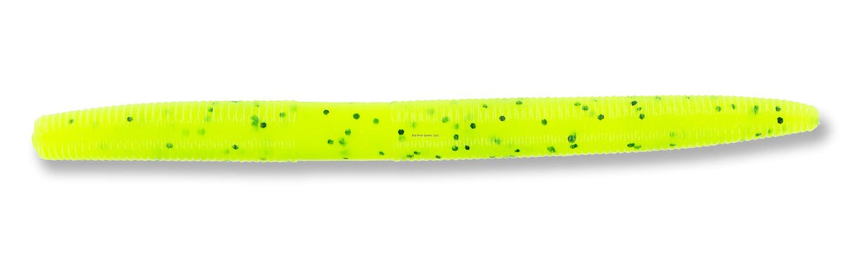 Gary Yamamoto 9-10-156 Senko Worm  5"  10pk  Chartreuse with Large Black