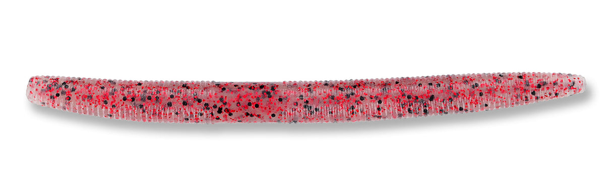 Gary Yamamoto 9-10-197 Senko Worm, 5", 10pk, Clear with Large Black & Small Red