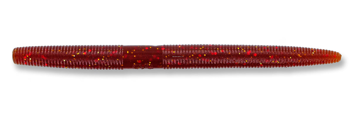 Gary Yamamoto 9-10-284 Senko Worm, 5", 10pk, Root Beer with Large Red & Small Gold