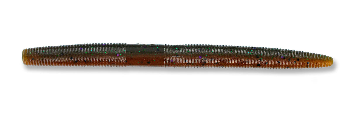 Gary Yamamoto 9-10-926 Senko Worm, 5", 10pk, Dark Green Pumpkin with Purple/Black/Small Emerald/Transparent Amber Laminate