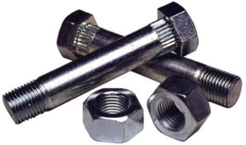 Pernos de grillete chapados en zinc estriados de ingeniería de amarre con tuercas para usar con soportes de suspensión de resorte (2 por paquete)