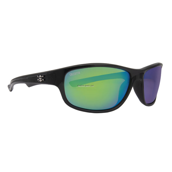 Calcutta C1GM Columbia Gafas de sol Marco negro brillante Lente de espejo verde