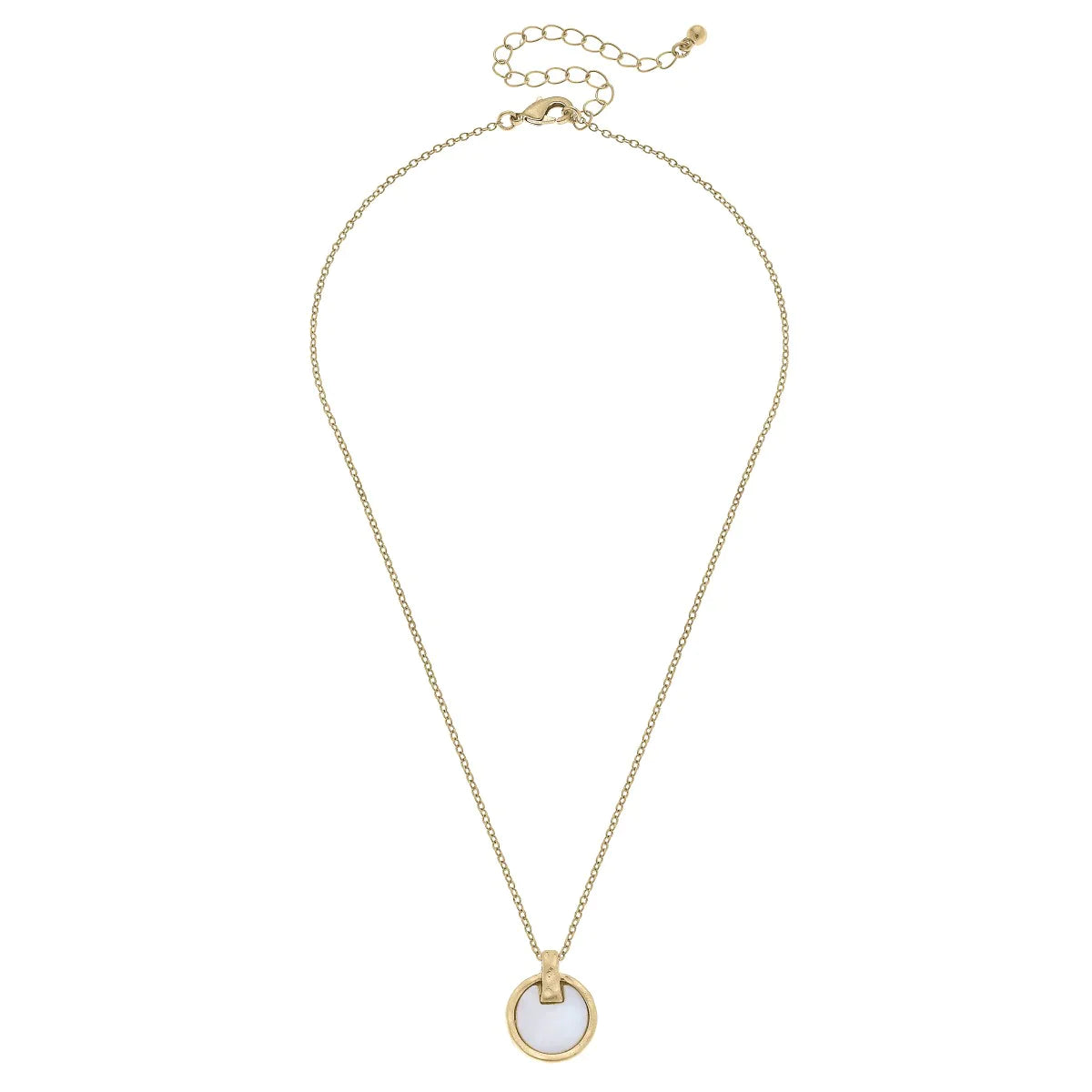Mariana Pearl Delicate Disc Necklace in Mother of Pearl