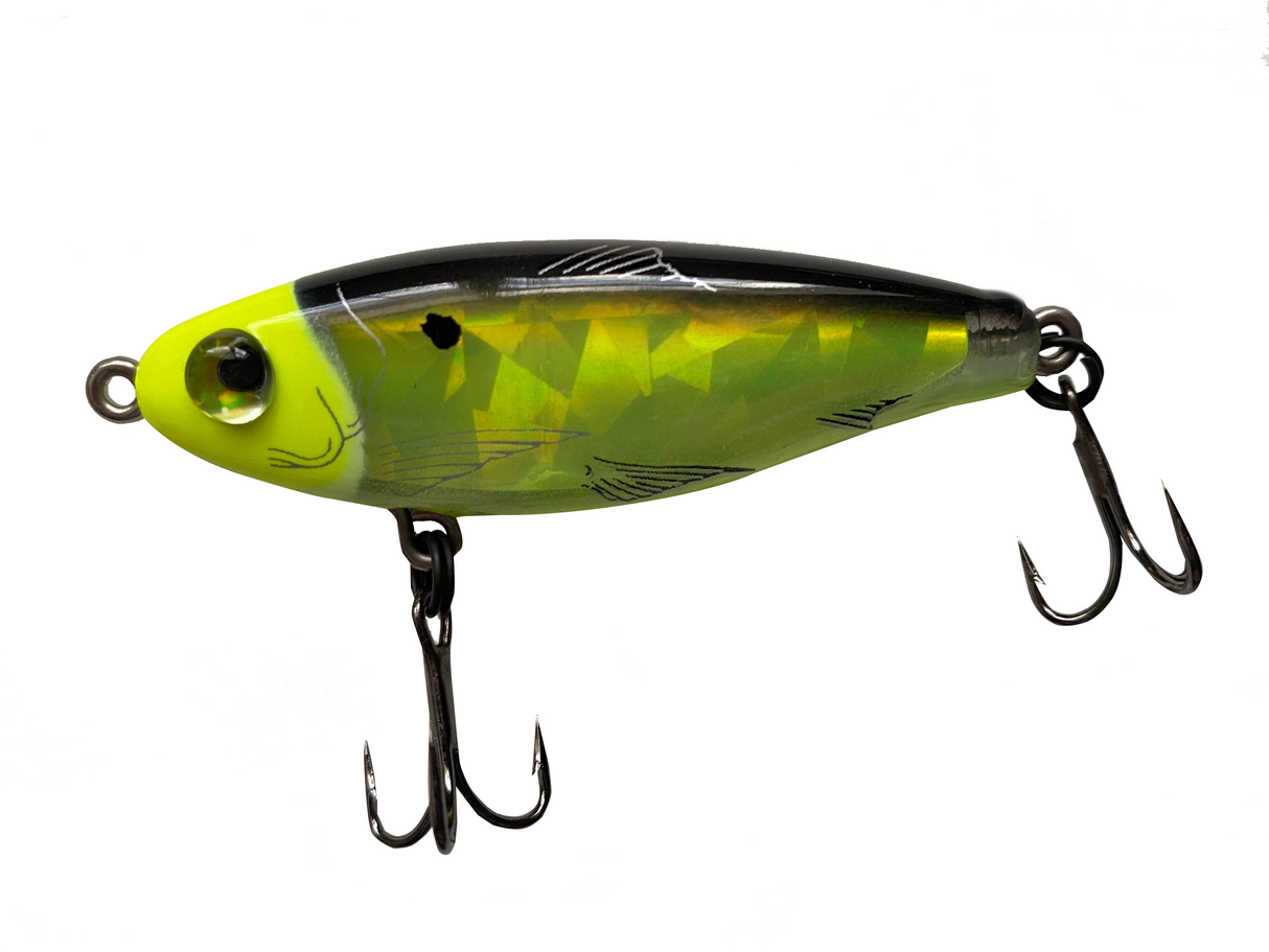 Mirrolure 17MR-Black Back/Chartreuse Broken Gls/Chartreuse Belly/Chartreuse Head/Clear Eye