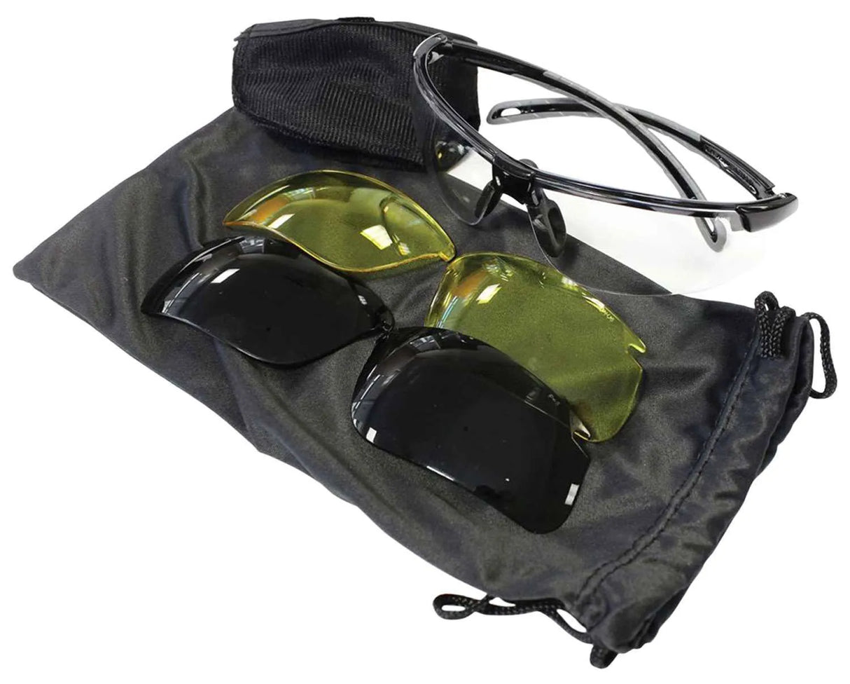 Birchwood Casey Convert Three Lens Kit Polycarbonate Smoke Yellow Clear Lenses w/Black Frame