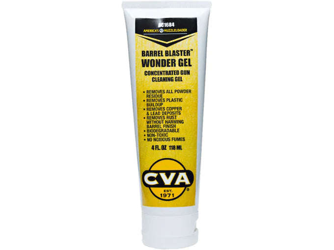 CVA Barrel Blaster Wonder Bore Solvente de limpieza en polvo negro 4 oz. Gel