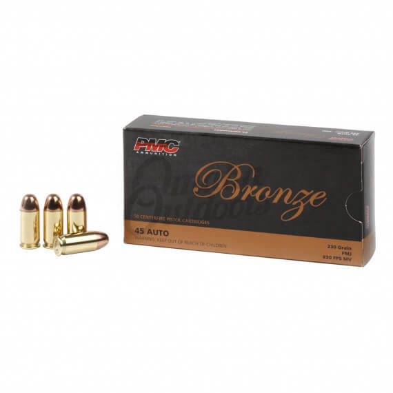 PMC - Bronze 45 ACP Ammo 230 Grain FMJ 50 Round Box