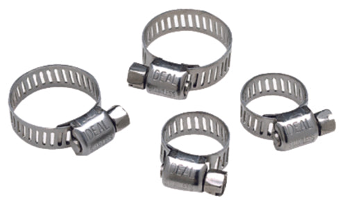 Juego de abrazaderas de manguera de acero inoxidable Seachoice (incluye 2 de cada uno de 1/2-29/32" y 11/16-1-1/4")