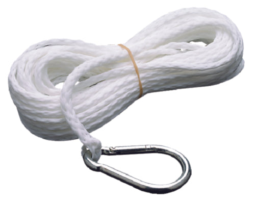 Seachoice Línea de anclaje de polipropileno trenzado hueco, color blanco, 1/4" x 50'