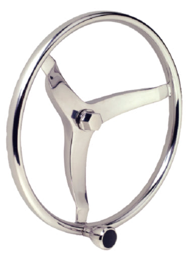 Volante deportivo Seachoice de acero inoxidable con perilla giratoria