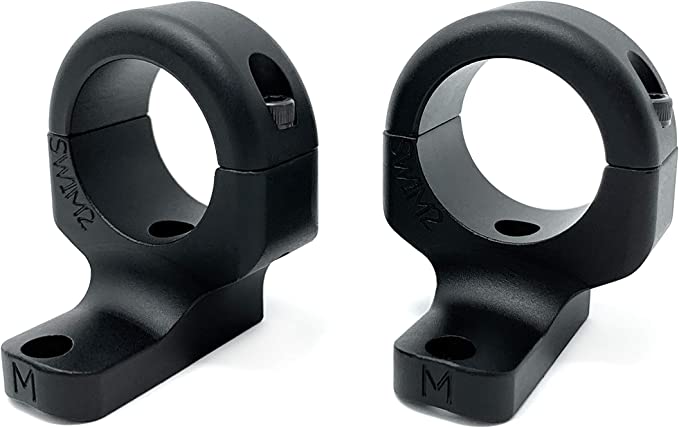 Game Reaper 2: Savage Round Receiver  A17  Axis  Stevens 200  Ruger American  Remington 783  CVA Cascade - Long & Short Action - Medium Mount - Black  1 inch  2 Screws per Ring