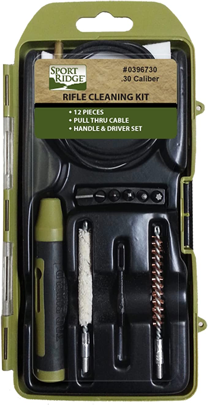 Kit de limpieza de rifle calibre Sport Ridge (12 piezas) Estuche rígido