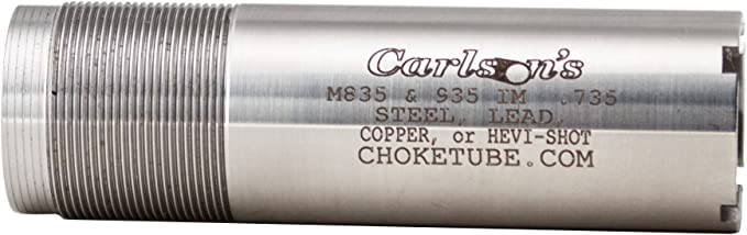 Carlson's Choke Tube Mossberg M835/M935 Calibre 12 Reemplazo de montaje empotrado Tubo de estrangulación inoxidable Imp Mod Plata