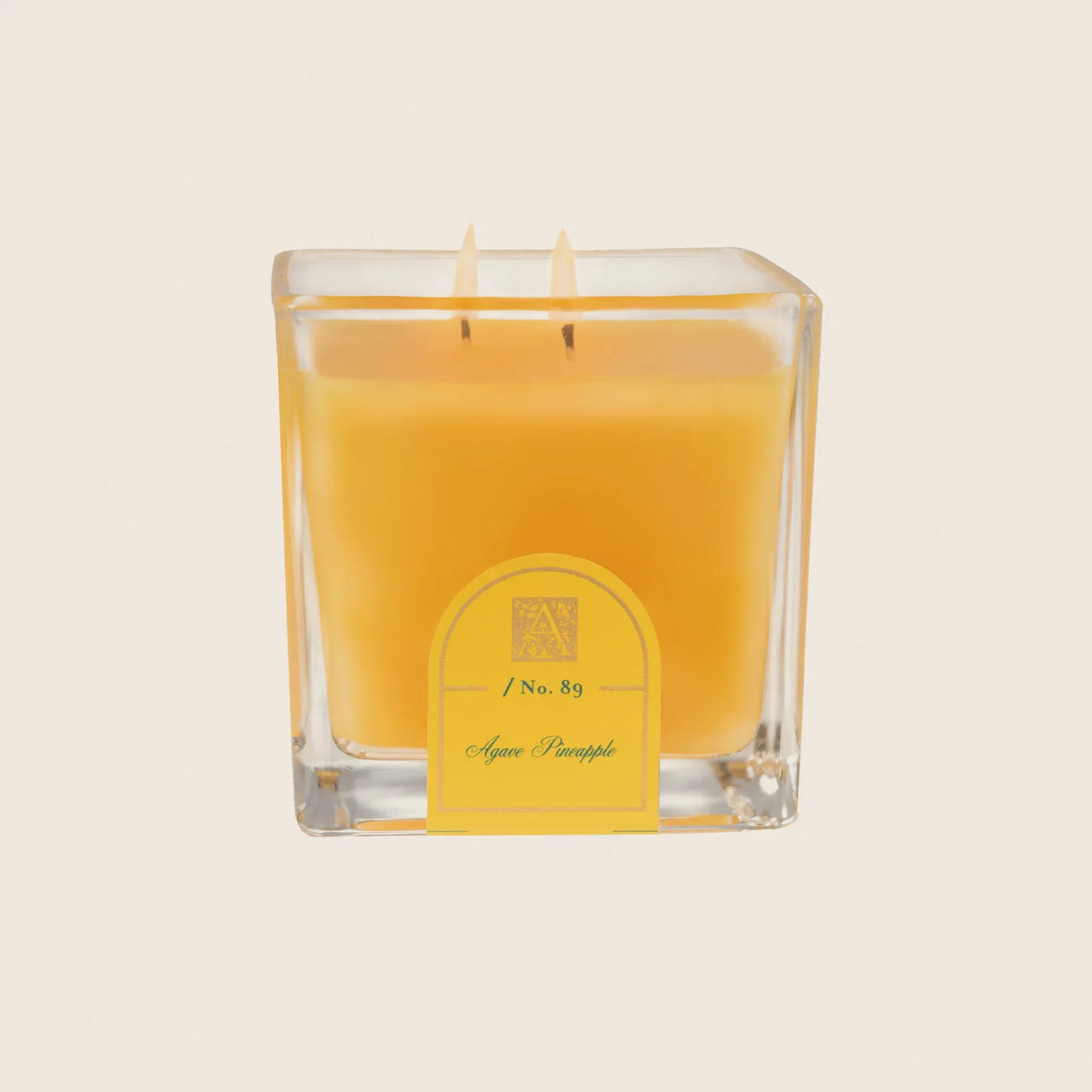 Aromatique Inc. Agave Piña - Vela de cristal en forma de cubo