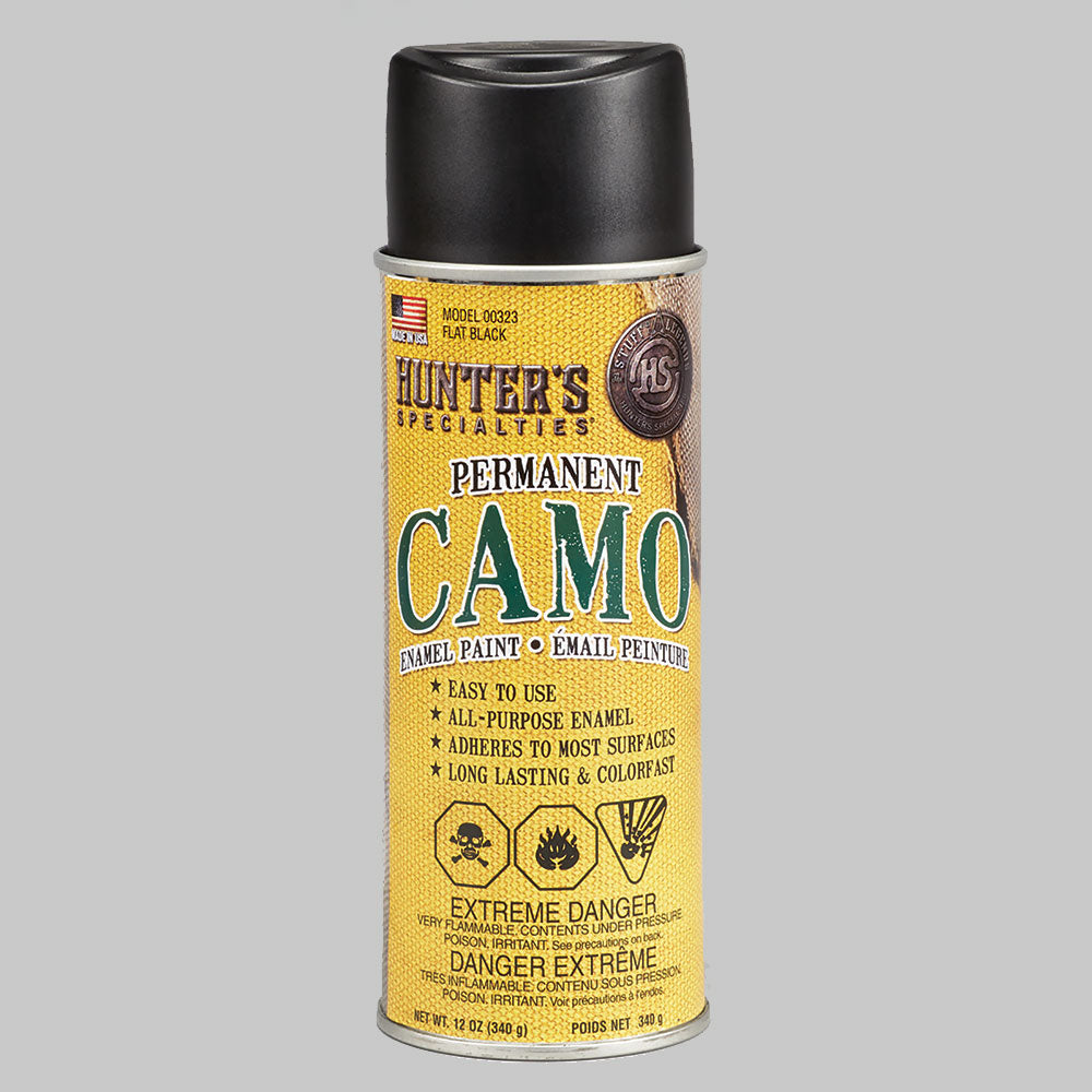 Pintura en aerosol permanente Camo de Hunters Specialties® - Negro mate 12 oz.