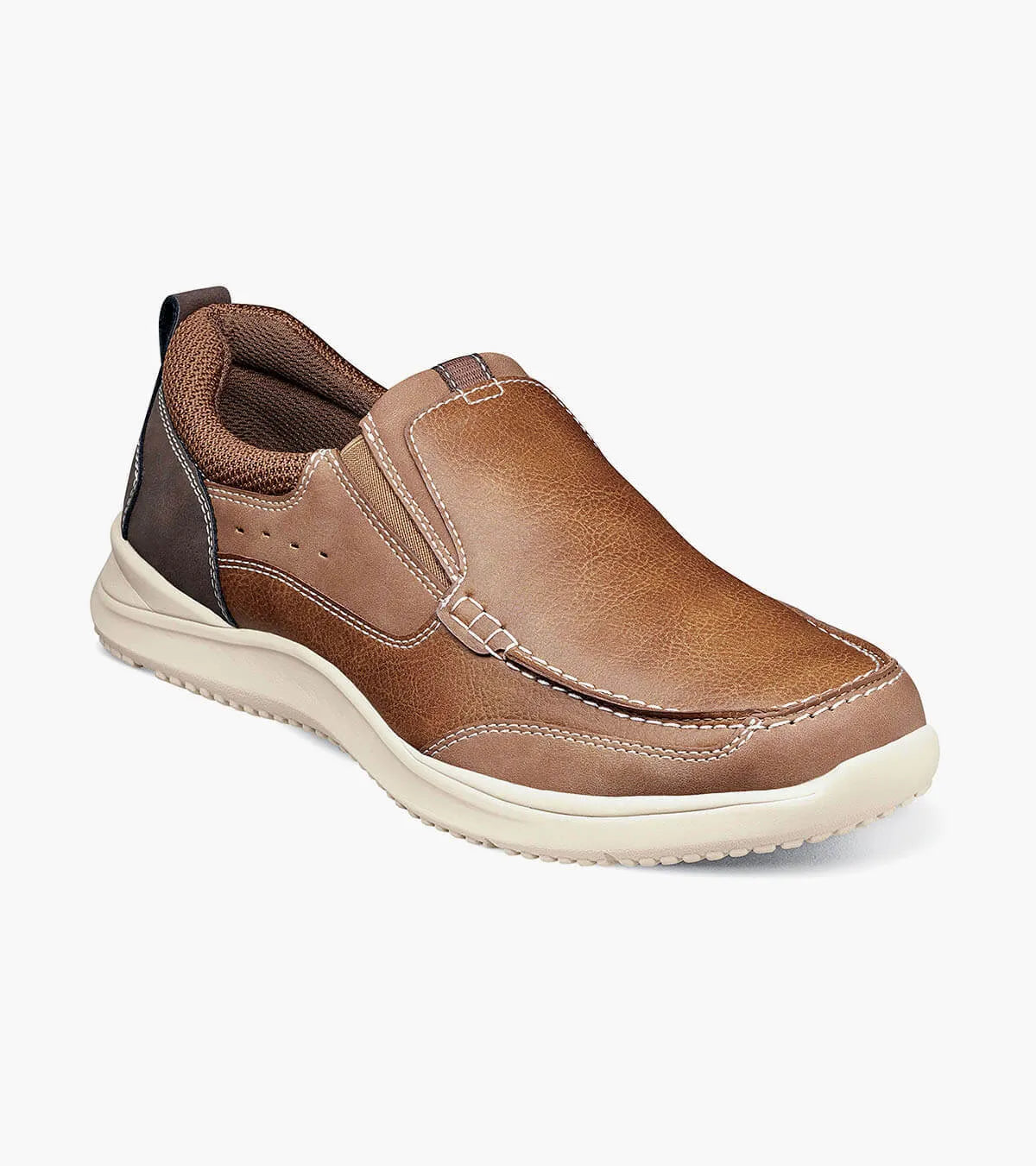 Zapatos casuales sin cordones Conway Moc Toe de Nunn Bush para hombre - Bronceado