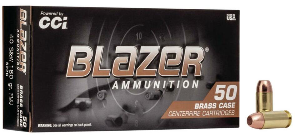 CCI Blazer Brass .40 S&W 180GR Full Metal Jacket - 50 Rounds