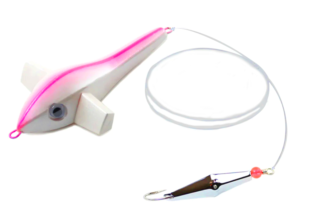 Clarkspoon Bird Rig - White Bird  #00 Silver Clarkspoon  2/0 Hook  2" Blade