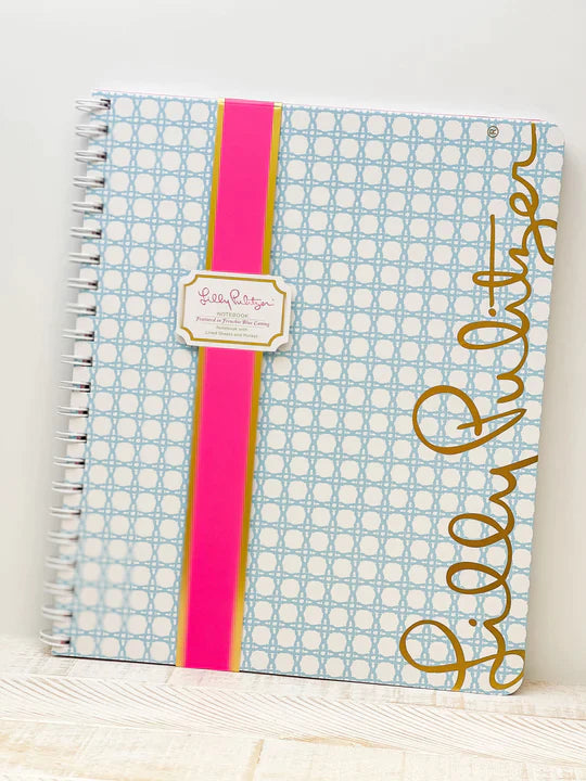 Lilly Pulitzer Large Notebook - Frenchie Blue Caning
