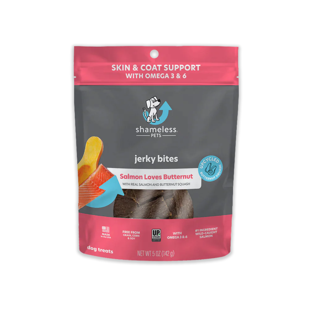 Shameless Pets Salmon Loves Butternut Jerky Bites
