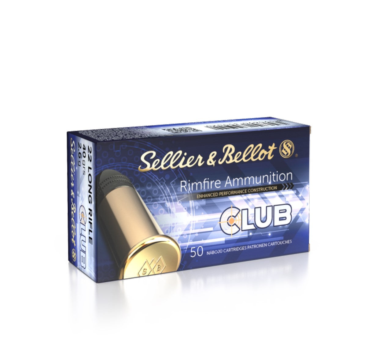 Sellier & Bellot .22 Long Rifle Club 40 Grain LRN - 50 rondas