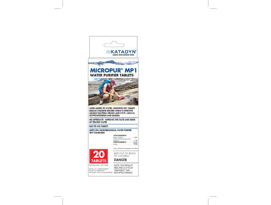 Tabletas purificadoras de agua Micropur MP1 - Paquete de 20