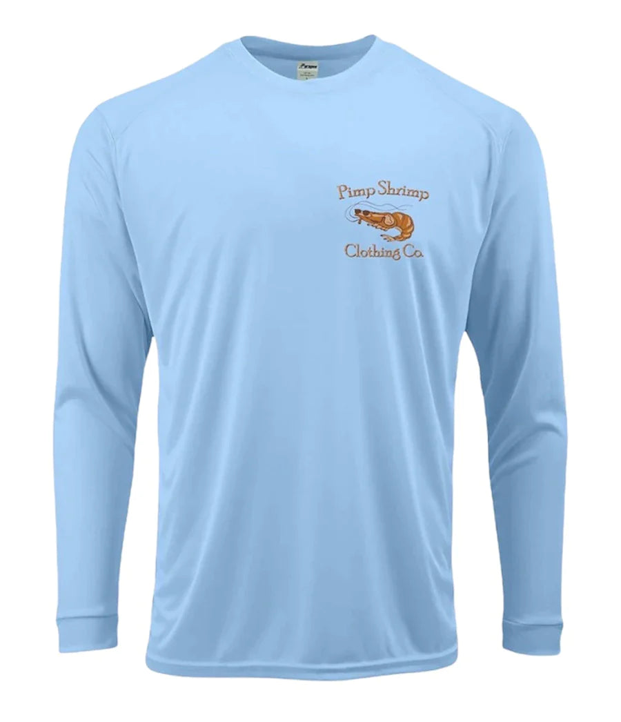 Pimp Shrimp Performance Sport Fishing Long Sleeve Tee