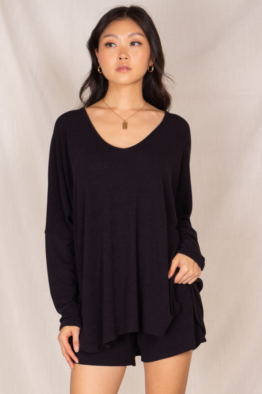Before You Crepe Hacci Long Sleeve Top