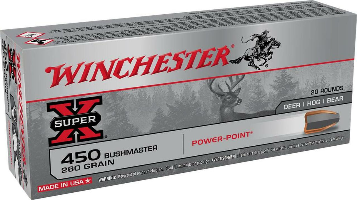 Winchester Super X 450 Bushmaster 260 Grano PP 20 Rondas