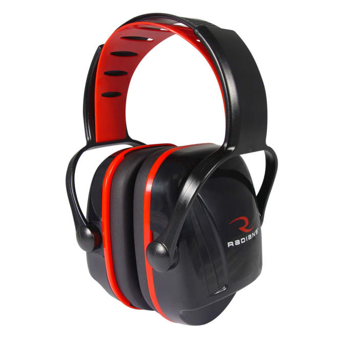 Radians X Caliber Earmuff - Black & Red