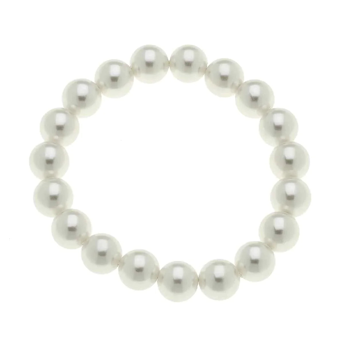 Chloe & Eleanor Beaded Pearl Stretch Bracelet in Ivory