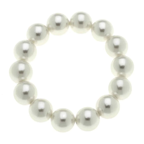 Chloe & Eleanor Beaded Pearl Stretch Bracelet in Ivory