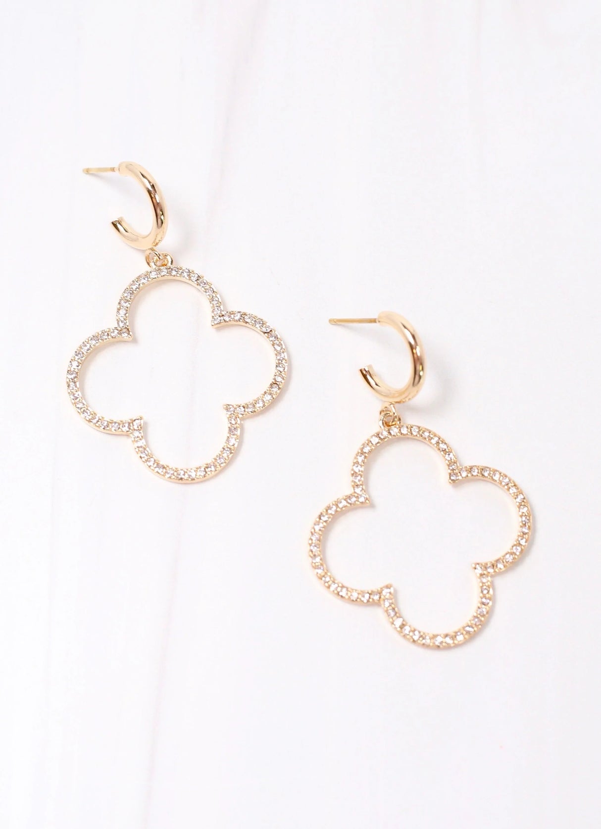 Caroline Hill Berrien Gold CZ Clover Earring
