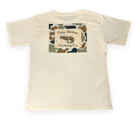 Pimp Shrimp Short Sleeve Camo-Back Pocketed T-Shirt