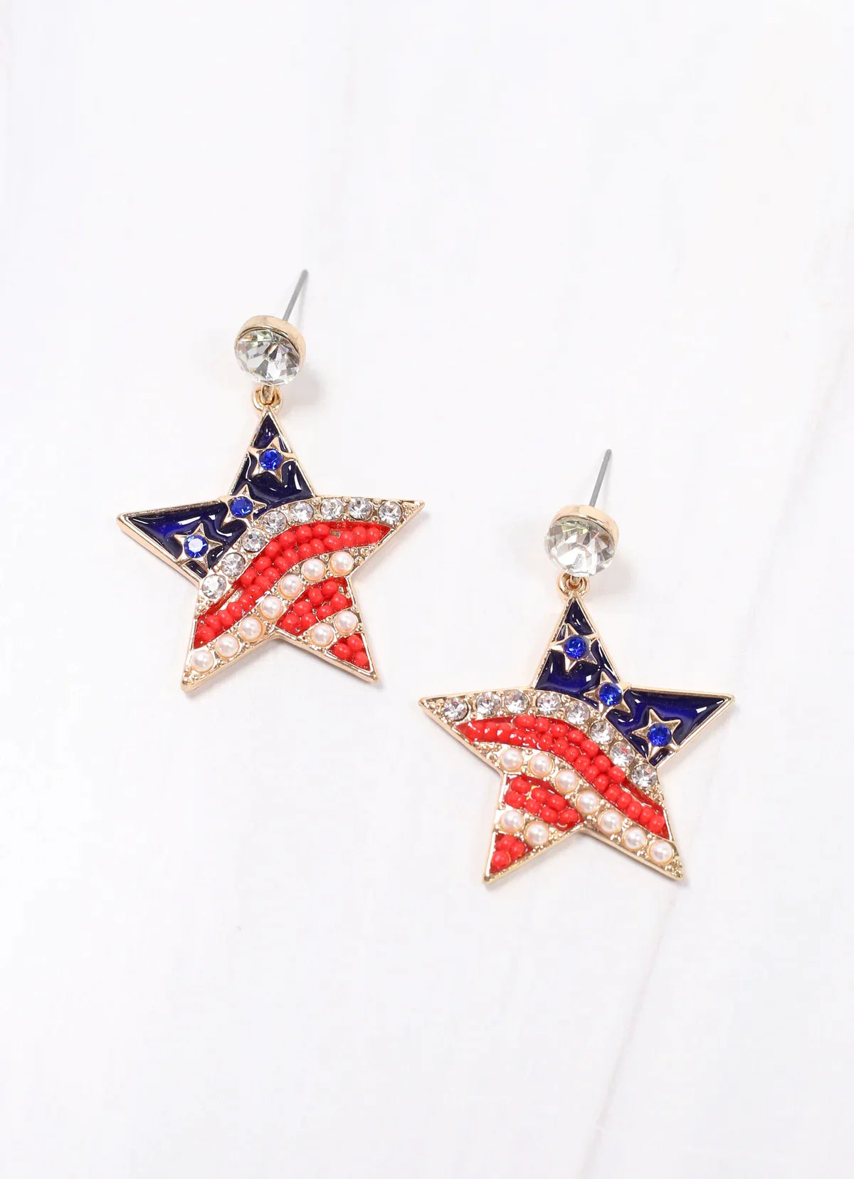 Caroline Hill Ross Red Embellished Star Earring