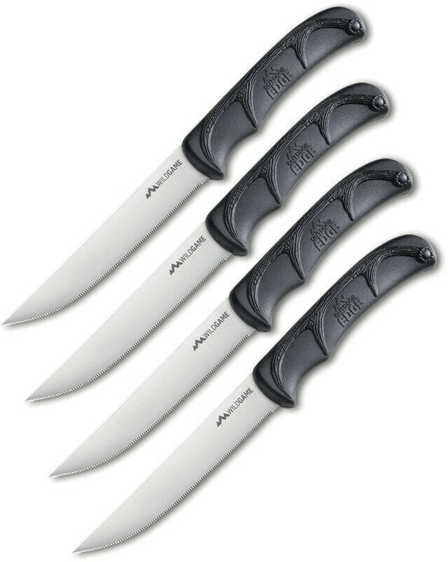Outdoor Edge Wildgame Black 4 Piece Steak Knife Set