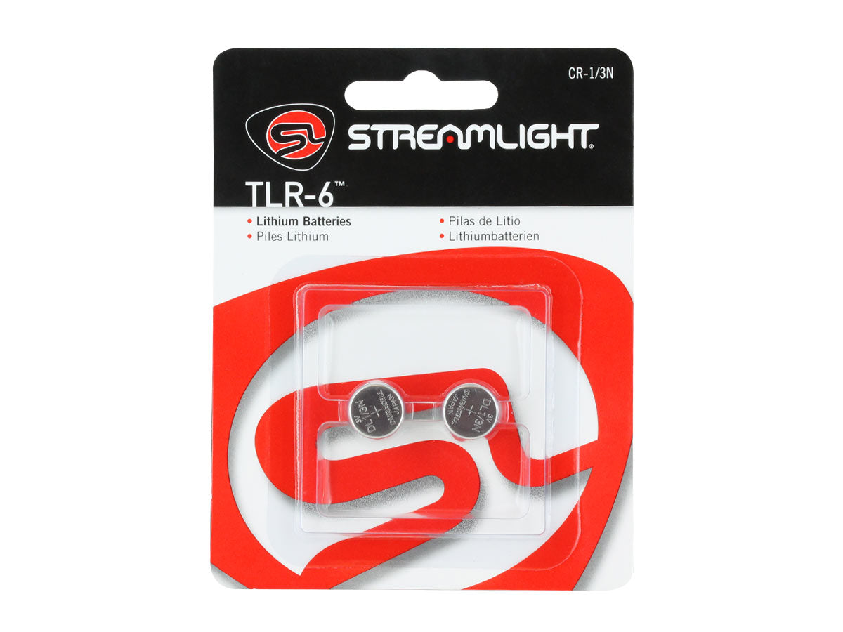 Baterías tipo botón de litio Streamlight 3V CR 1/3N para TLR-6 - Paquete de 2