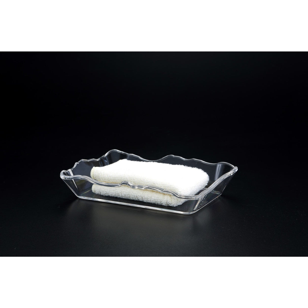 Bandeja para toallas de mano con borde ondulado