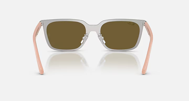 Ray-Ban  Square Metal Frame Sunglasses - with Brown Solid Lenses