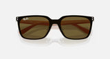 Ray-Ban  Square Metal Frame Sunglasses - with Brown Solid Lenses