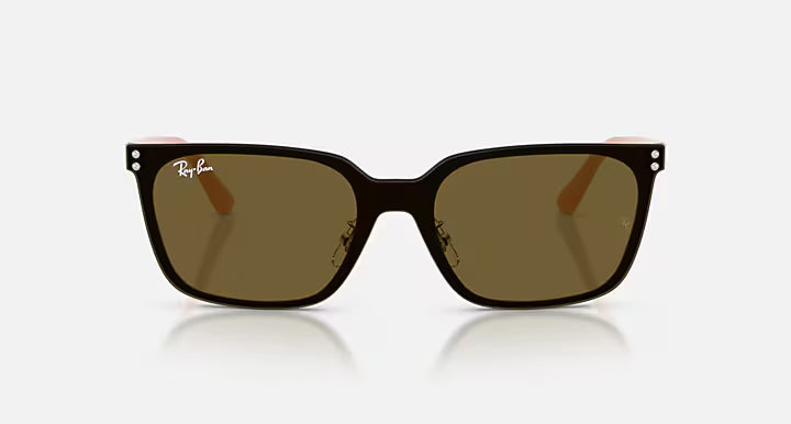 Ray-Ban  Square Metal Frame Sunglasses - with Brown Solid Lenses